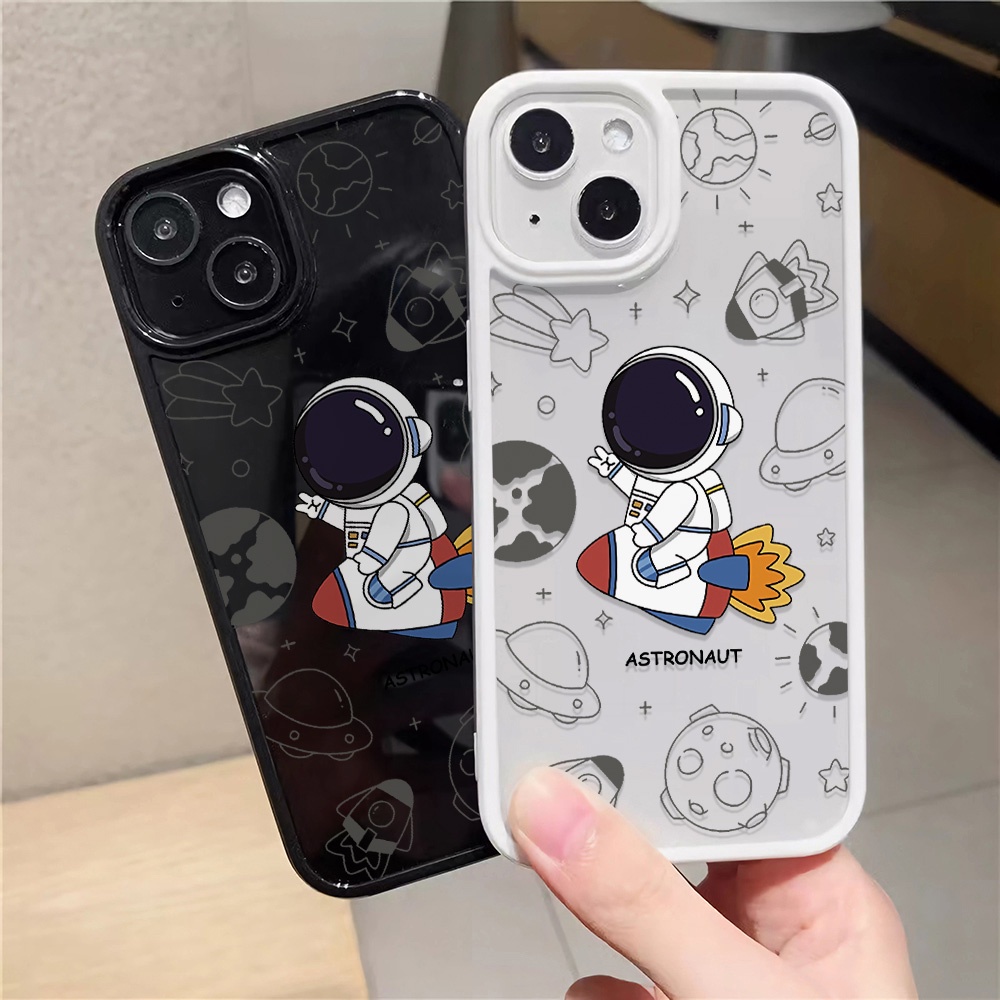 Ốp Điện Thoại Cứng Trong Suốt Họa Tiết Phi Hành Gia Dành Cho iphone 14 pro Max 11 13 12 7Plus 8 X XS Max
