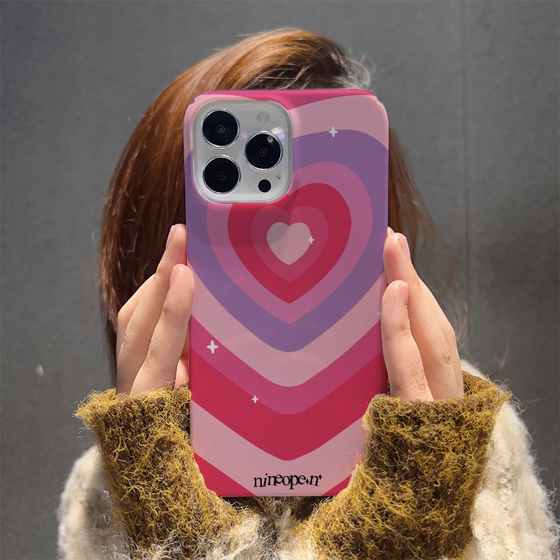 Ốp Điện Thoại Cứng In Hình Trái Tim Màu Hồng Cho iphone 14 pro Max 11 13 12 7Plus 8 X XS Max