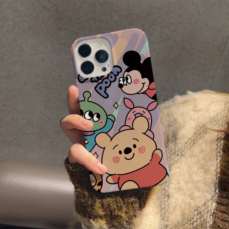 Ốp Điện Thoại Cứng Chống Sốc In Hình Gấu Pooh / Chuột Mickey Cho iphone 14 pro Max 11 13 12 7Plus 8 X XS Max