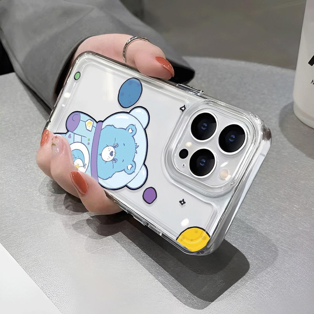 Ốp Điện Thoại Trong Suốt In Hình Gấu Phi Hành Gia Cho iphone 14 Pro Max 11 13 7 8 Plus 12 13Pro Max X XS Max