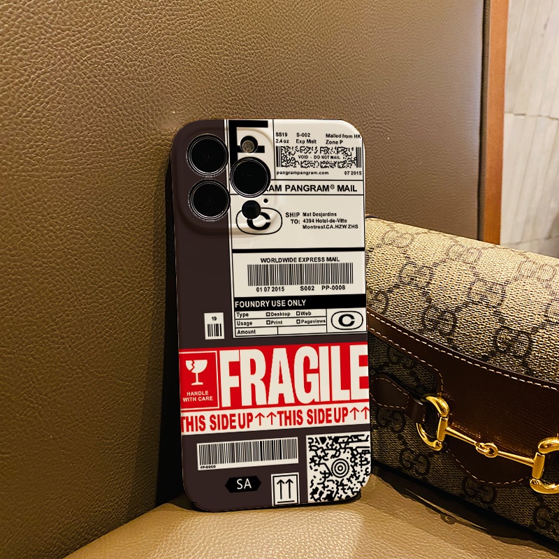 Ốp Điện Thoại Cứng Chống Sốc In Hình Tem Vận Chuyển Thời Trang Cho iphone 14 pro Max 11 13 12 7Plus 8 X XS Max