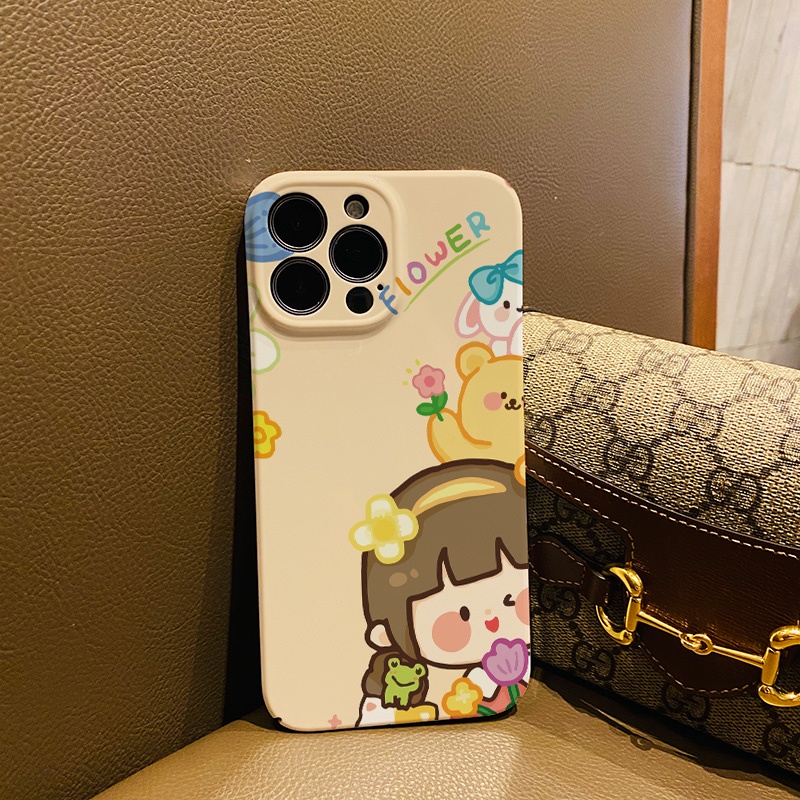 Ốp Điện Thoại Cứng Chống Sốc In Hình Gấu Thỏ Dễ Thương Cho iphone 14 pro Max 11 13 12 7Plus 8 X XS Max