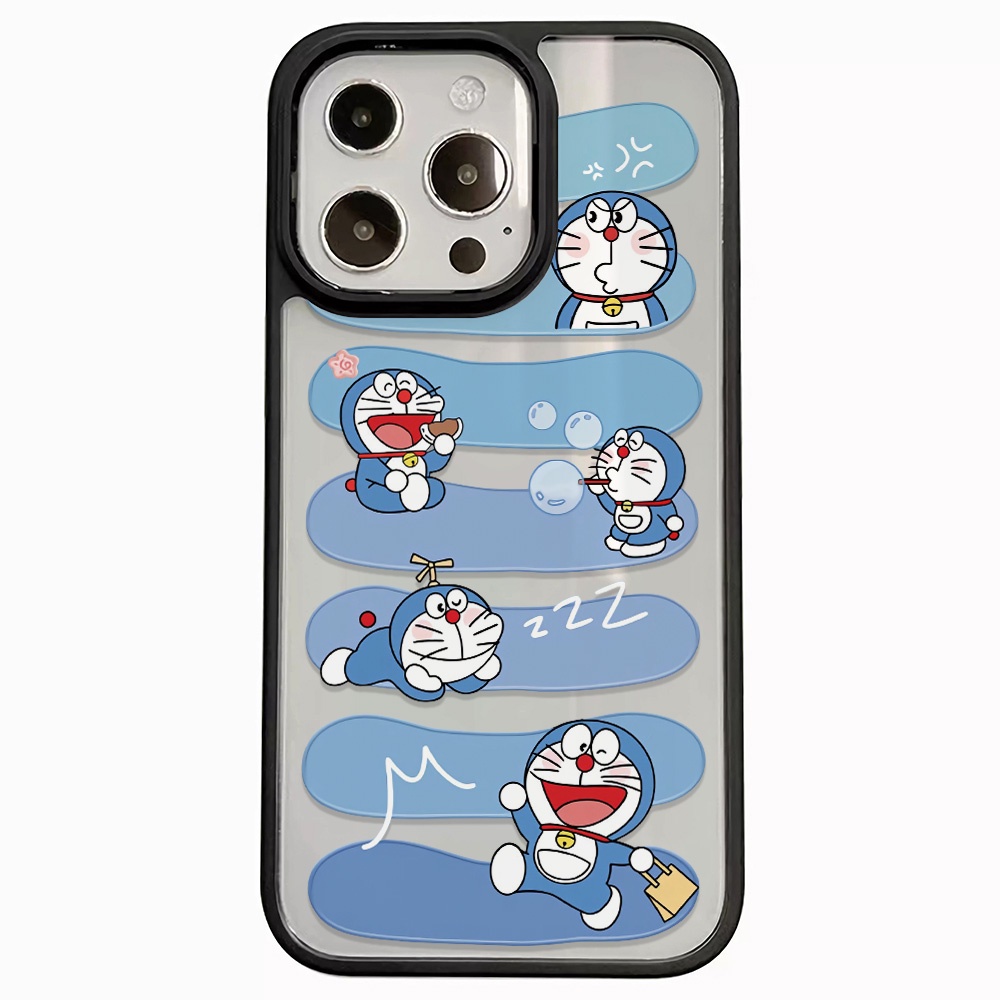 Ốp Điện Thoại Acrylic Cứng Trong Suốt Hình Doraemon Đám Mây Cho iphone 14 pro Max 11 13 12 7Plus 8 X XS Max