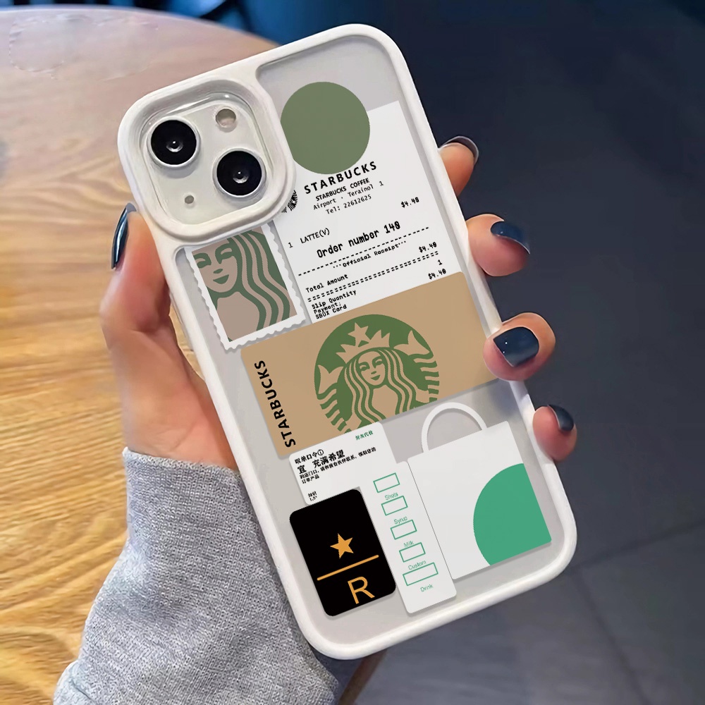 Ốp Điện Thoại Nhựa Acrylic Cứng Trong Suốt In Hình Nhãn Hiệu Cà Phê Cho iphone 14 pro Max 11 13 12 7Plus 8 X XS Max