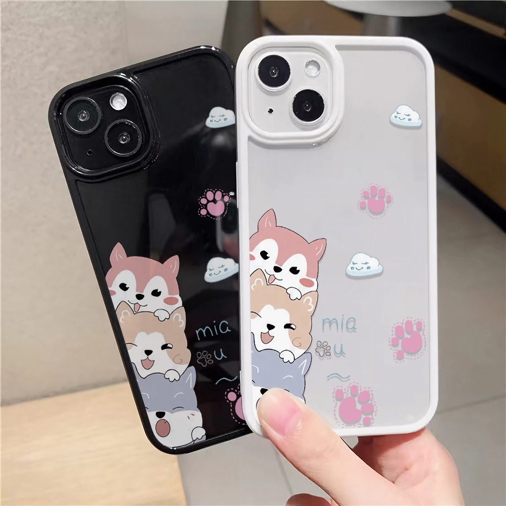Ốp Điện Thoại Nhựa Acrylic Cứng Trong Suốt In Hình Mèo Hoạt Hình Cho iphone 14 pro Max 11 13 12 7Plus 8 X XS Max