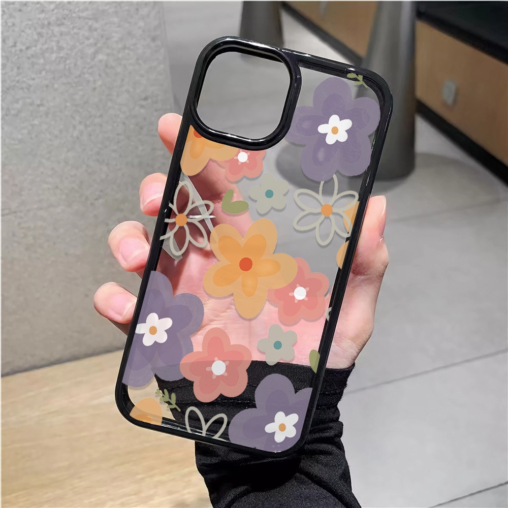 Ốp Điện Thoại Nhựa Acrylic Cứng Trong Suốt Hình Hoa Cho iphone 14 pro Max 11 13 12 7Plus 8 X XS Max
