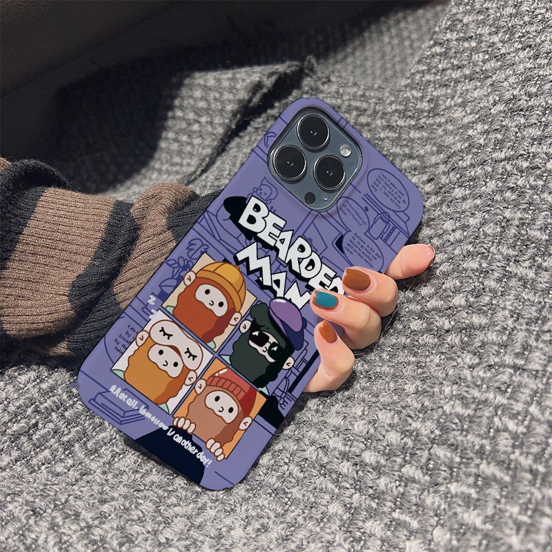 Ốp Điện Thoại Cứng Họa Tiết Râu Chú Dễ Thương Cho iphone 14 pro Max 11 13 12 7Plus 8 X XS Max