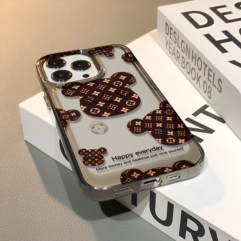 Ốp Điện Thoại Trong Suốt Chống Sốc In Hình Gấu Nâu Cho iphone 14 pro max 11 13 12 7 8 Plus X XR XSMax
