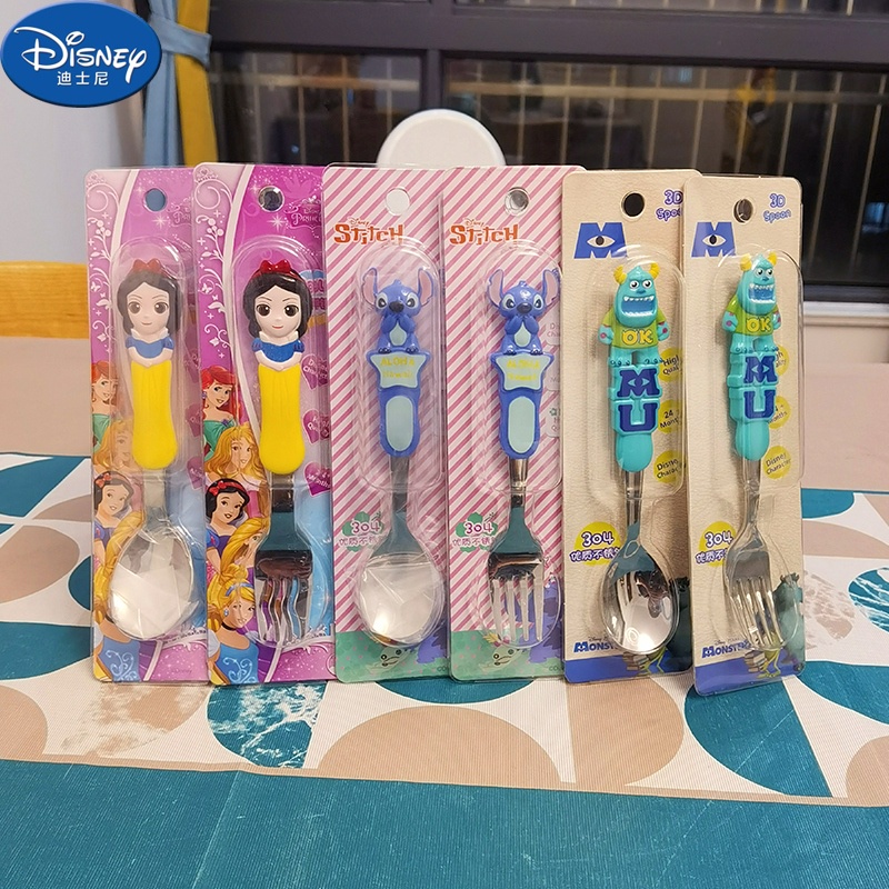 Muỗng Ăn Cơm Ba Chiều Bằng Thép Không Gỉ 304 Hình Disney Elsa Cho Bé