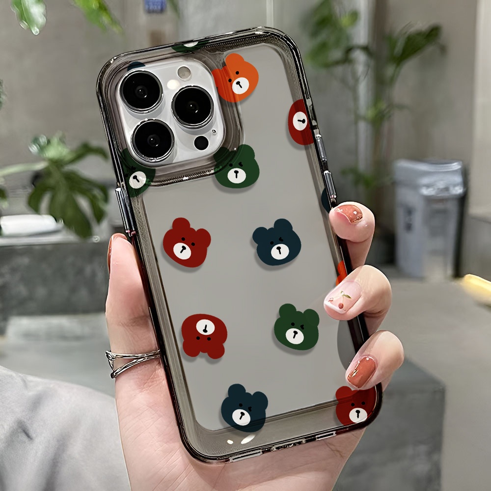 Ốp Điện Thoại Trong Suốt In Hình Gấu Cho iphone 14 pro max 11 13 12 7 8 Plus X XR XSMax