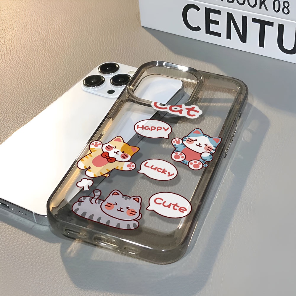 Ốp Điện Thoại Trong Suốt In Hình Mèo May Mắn Cho iphone 14 pro max 11 13 12 7 8 Plus X XR XSMax