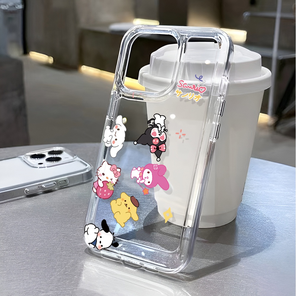 Ốp Điện Thoại Trong Suốt Họa Tiết Hoạt Hình Hello Kitty Kuromi Cho iphone 14 pro max 11 13 12 7 8 Plus X XR XSMax