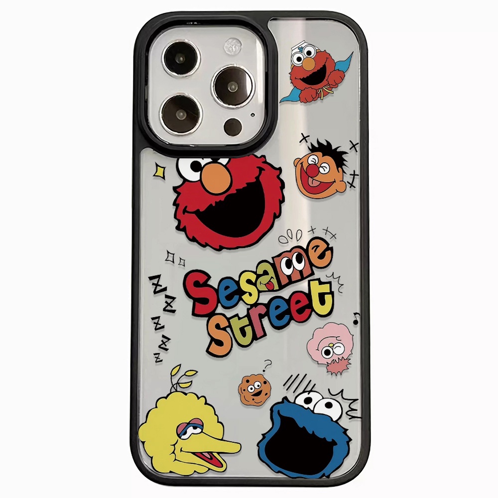 Ốp Điện Thoại Acrylic Cứng Trong Suốt In Hoạt Hình Sesame Street Cho iphone 14 pro Max 11 13 12 7Plus 8 X XS Max