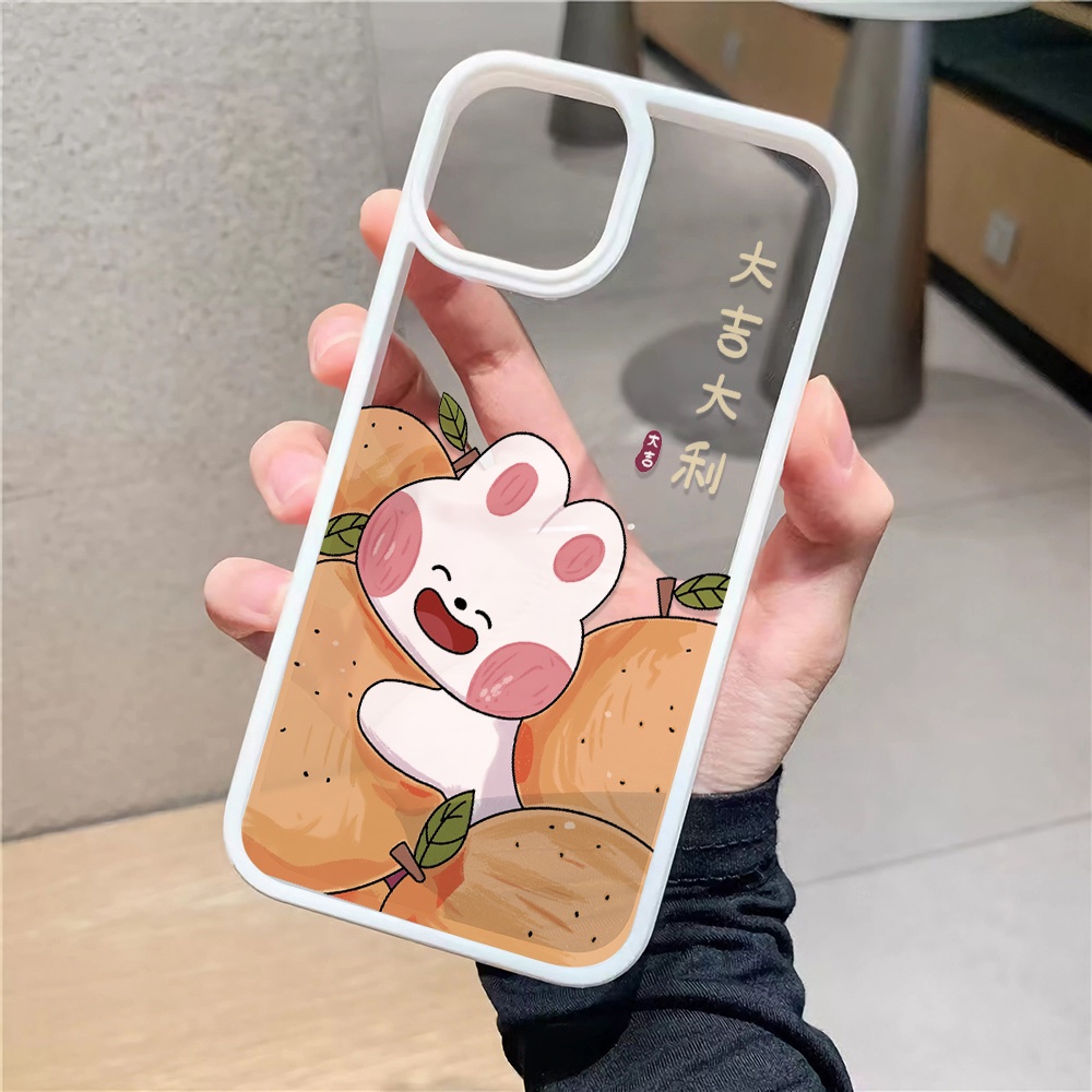 Ốp Điện Thoại Acrylic Cứng Trong Suốt In Chữ Chúc May Mắn Thời Trang Cho iphone 14 pro Max 11 13 12 7Plus 8 X XS Max