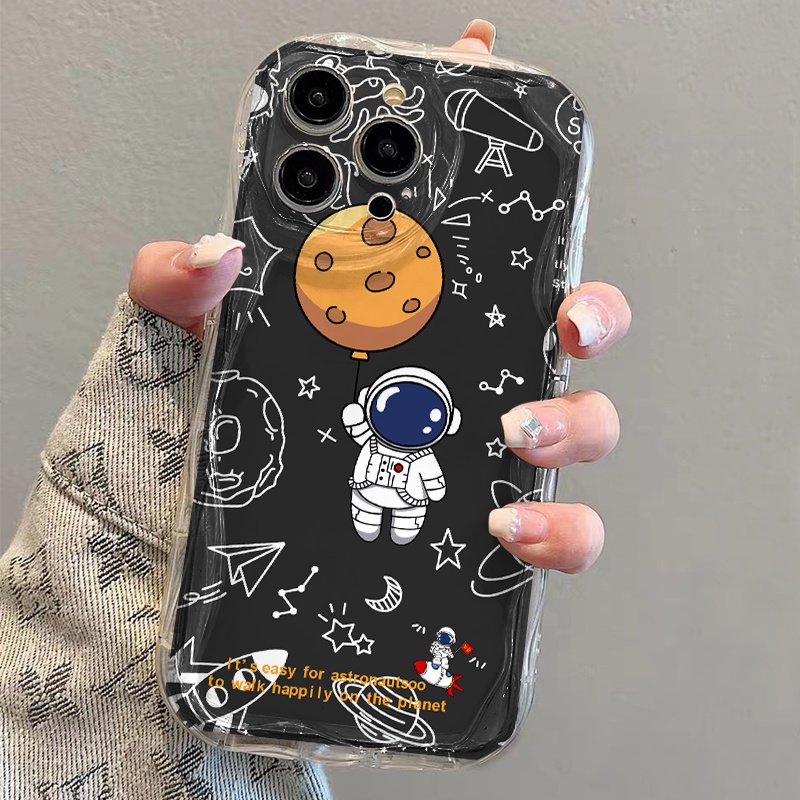 Ốp Điện Thoại Mềm Trong Suốt Họa Tiết Phi Hành Gia Cho iphone 14 pro Max 11 13 12 7Plus 8 X XS Max