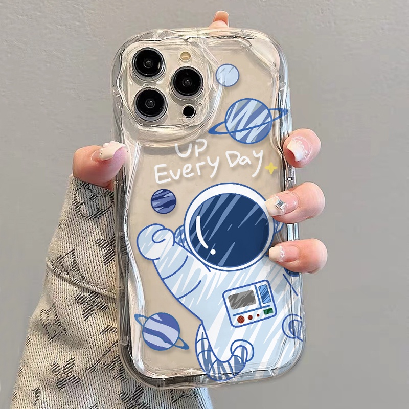 Ốp Điện Thoại Dẻo Trong Suốt Họa Tiết Phi Hành Gia Dễ Thương Cho iphone 14 pro Max 11 13 12 7Plus 8 X XS Max