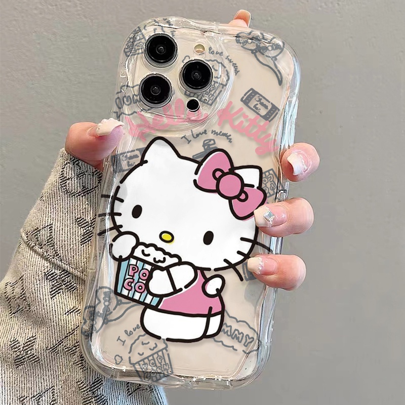 Ốp Điện Thoại Dẻo Trong Suốt Họa Tiết Hoạt Hình Hello Kitty Dễ Thương Cho iphone 14 pro Max 11 13 12 7Plus 8 X XS Max