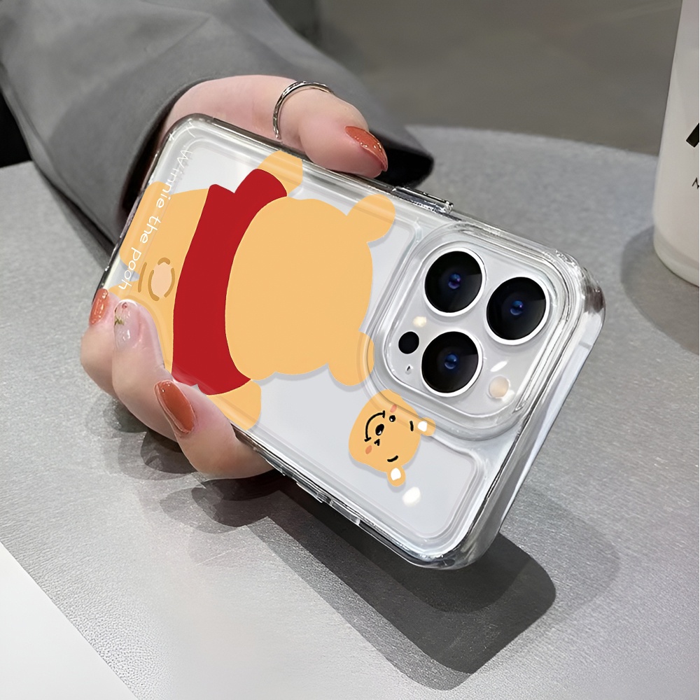 Ốp Điện Thoại Trong Suốt Họa Tiết Hoạt Hình Winnie the Pooh Chống Sốc Cho iphone 14 pro max 11 13 12 7 8 Plus X XR XSMax
