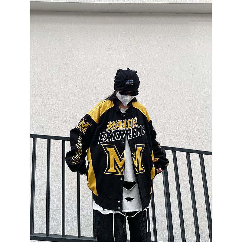 Áo Khoác Bóng Chày Dáng Rộng Kiểu Hip-Hop Mỹ Thời Trang Xuân Thu Cho Nam Và Nữ