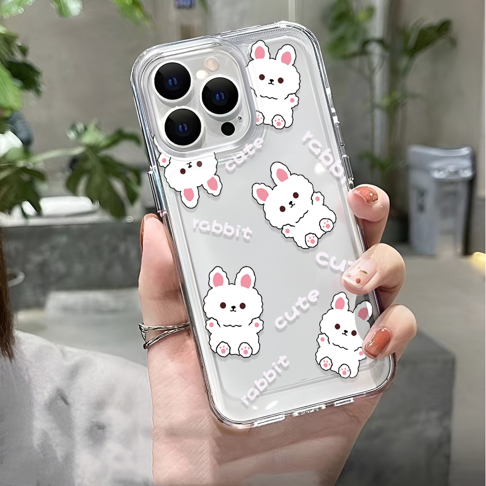 Ốp Điện Thoại Trong Suốt Hình Thỏ Dễ Thương Cho iphone 14 pro max 11 13 12 7 8 Plus X XR XSMax