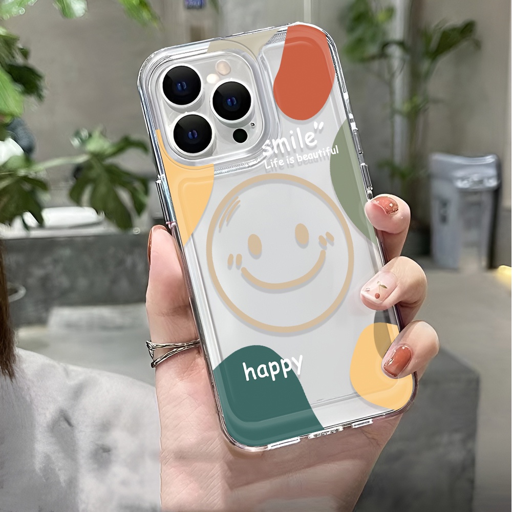 Ốp Điện Thoại Trong Suốt In Hình Mặt Cười Cho iphone 14 pro max 11 13 12 7 8 Plus X XR XSMax