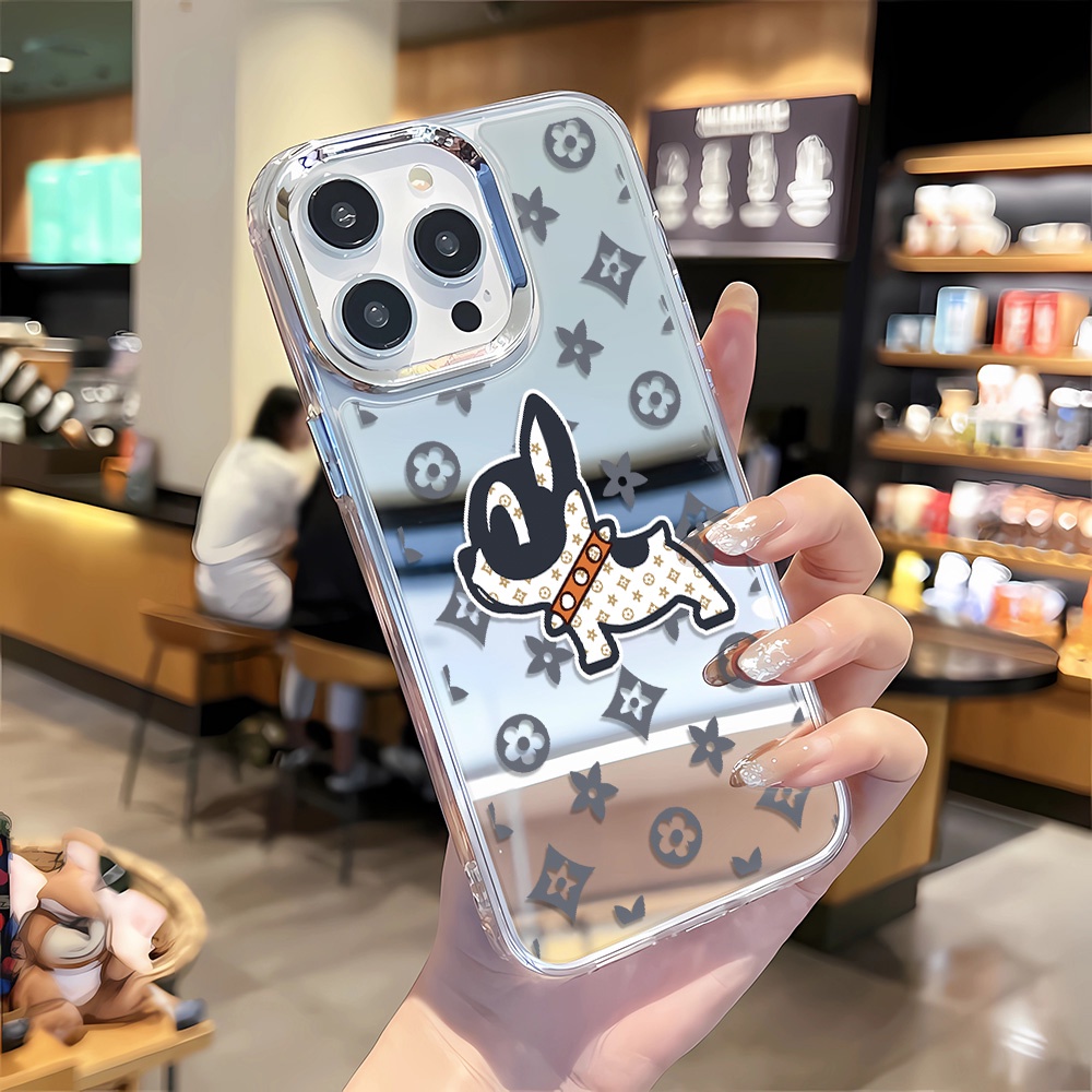 Ốp Điện Thoại Tpu In Hình Chó Hoạt Hình Mặt Gương Cho iphone 14 pro max 11 12 13 8 7 Plus X XR XSMax