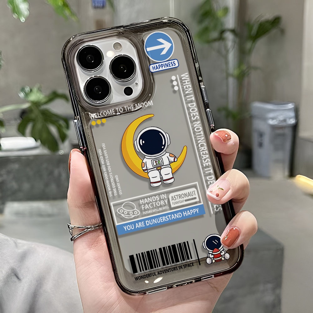 Ốp Điện Thoại Trong Suốt Hình Phi Hành Gia Lunar Thời Trang Cho iphone 14 pro max 11 13 12 7 8 Plus X XR XSMax