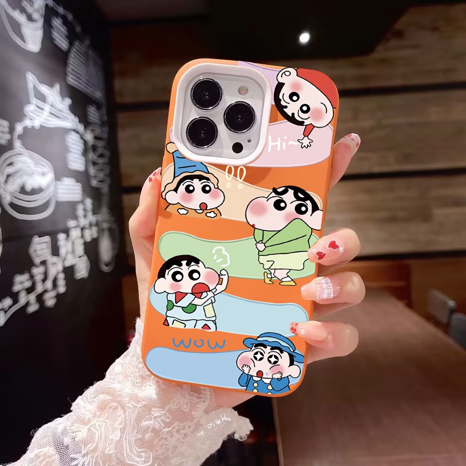 Ốp Điện Thoại silicon Dẻo Hình Cậu Bé Bút Chì Shin / Đám Mây 3 Trong 1 Cho iPhone 14Promax 13 12 11 7Plus X XR