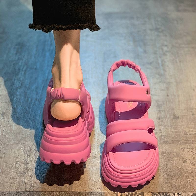 Dép Sandal Đế Dày Phong Cách Phương Tây Thời Trang Mùa Hè Cho Nữ