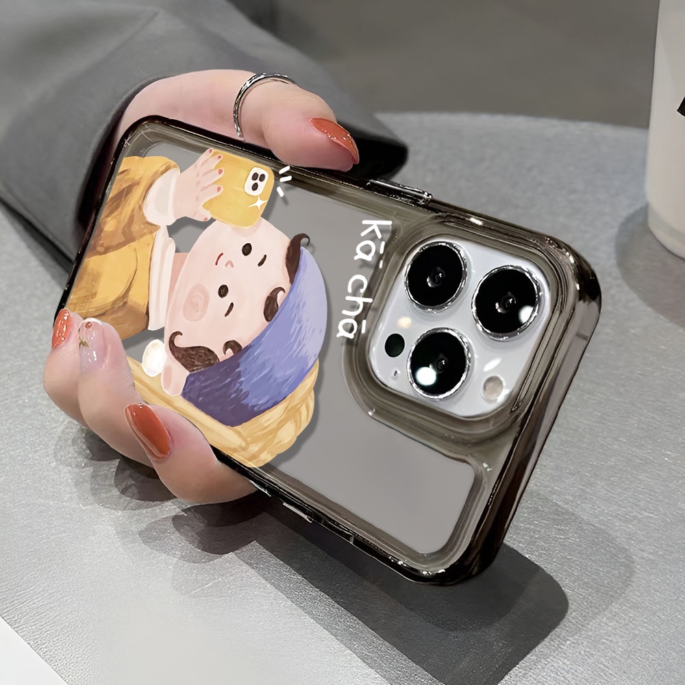 Ốp Điện Thoại Trong Suốt In Hình Cô Gái Hoạt Hình Cho iphone 14 pro max 11 13 12 7 8 Plus X XR XSMax