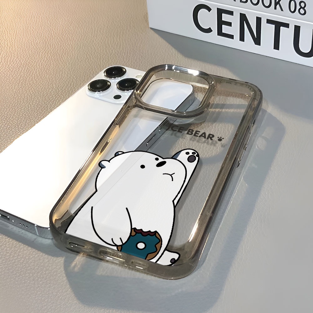 Ốp Điện Thoại Trong Suốt In Hình Gấu Trắng Cho iphone 14 pro max 11 13 12 7 8 Plus X XR XSMax