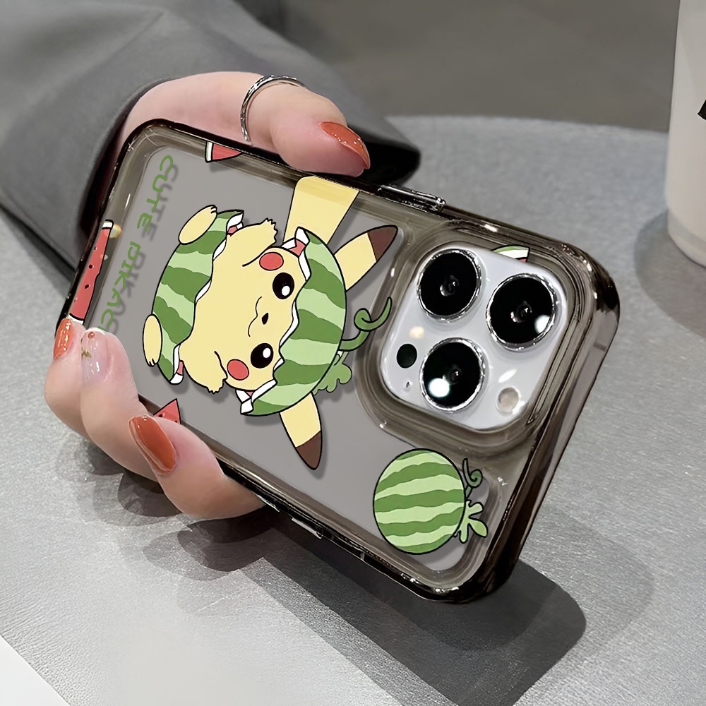 Ốp Điện Thoại Trong Suốt Họa Tiết Dưa Hấu / Pikachu Dễ Thương Cho iphone 14 pro max 11 13 12 7 8 Plus X XR XSMax