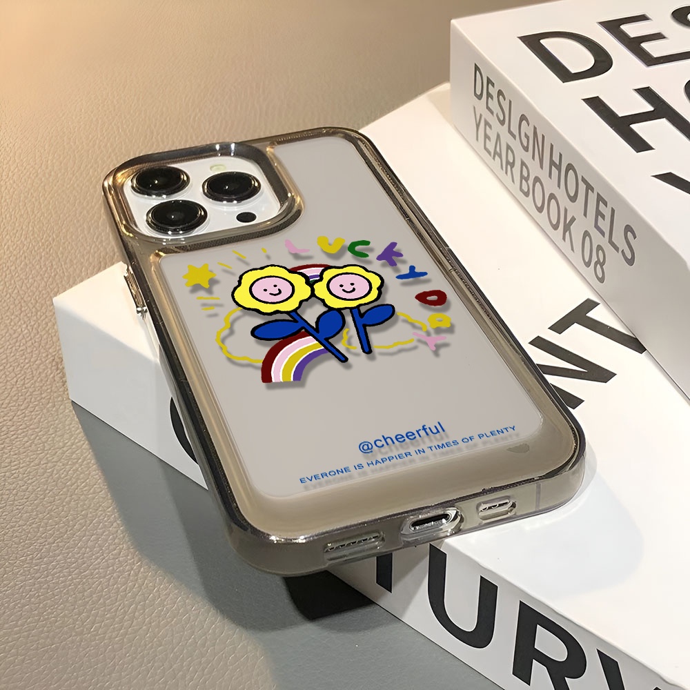 Ốp Điện Thoại Trong Suốt In Hình Hoa Cầu Vồng Cho iphone 14 pro max 11 13 12 7 8 Plus X XR XSMax