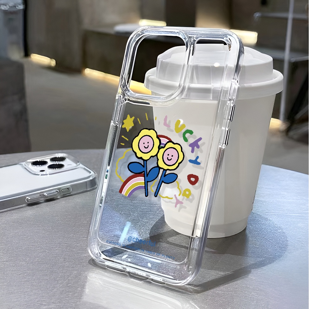 Ốp Điện Thoại Trong Suốt In Hình Hoa Cầu Vồng Cho iphone 14 pro max 11 13 12 7 8 Plus X XR XSMax