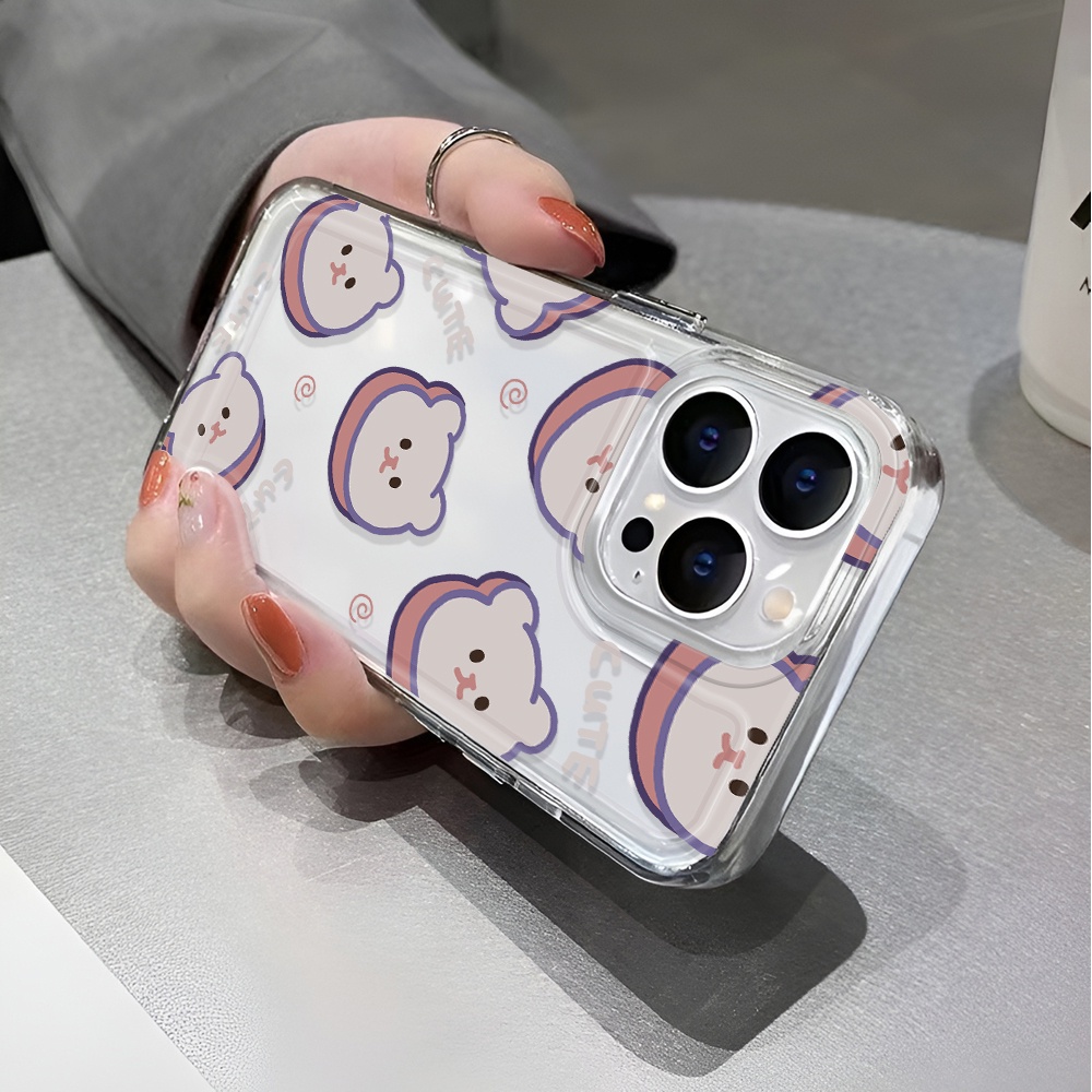 Ốp Điện Thoại Trong Suốt In Hình Gấu Cho iphone 14 pro max 11 13 12 7 8 Plus X XR XSMax