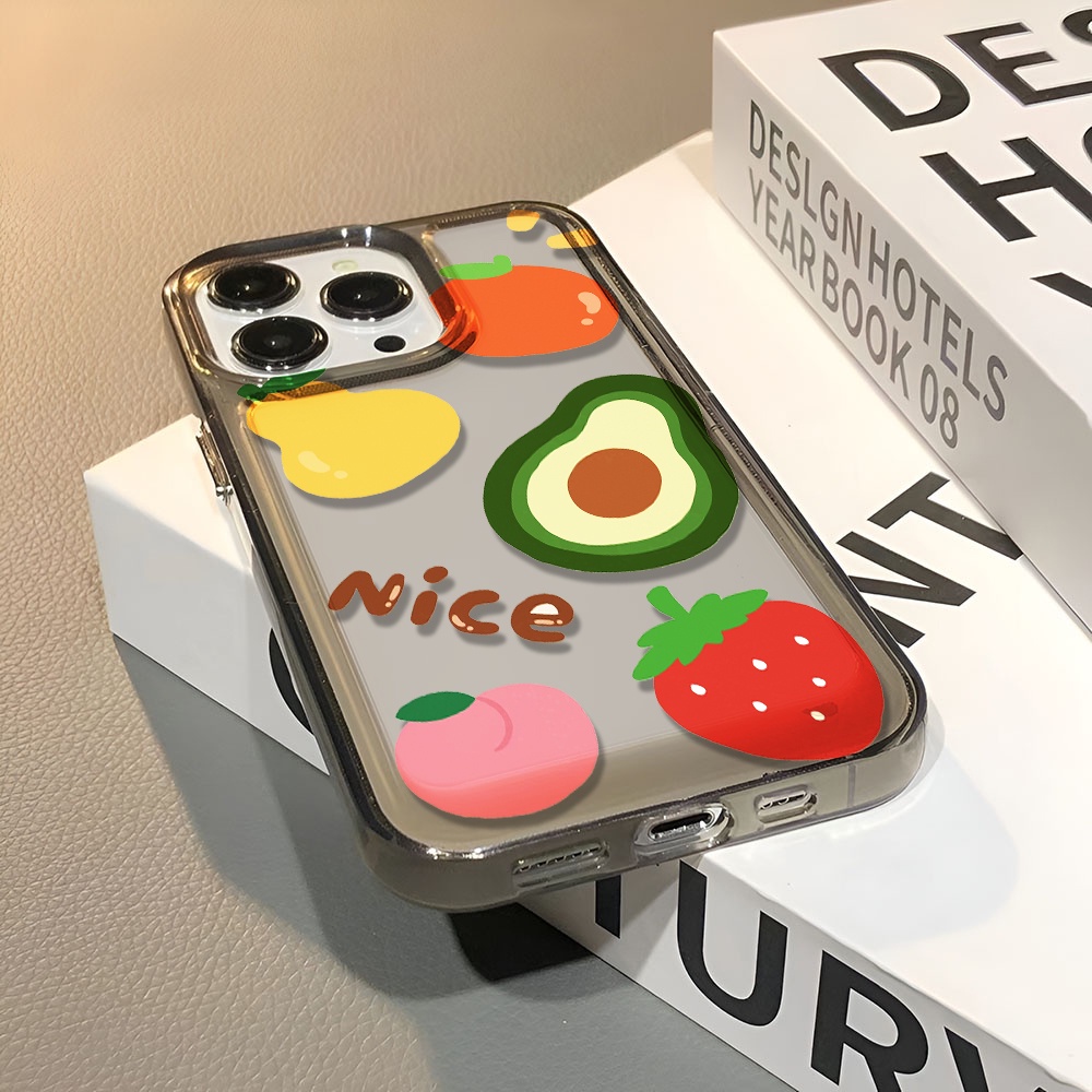 Ốp Điện Thoại Trong Suốt Họa Tiết Trái Cây Hoạt Hình Cho iphone 14 pro max 11 13 12 7 8 Plus X XR XSMax