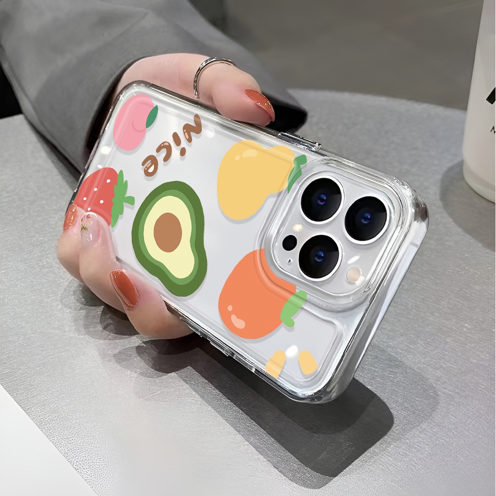 Ốp Điện Thoại Trong Suốt Họa Tiết Trái Cây Hoạt Hình Cho iphone 14 pro max 11 13 12 7 8 Plus X XR XSMax