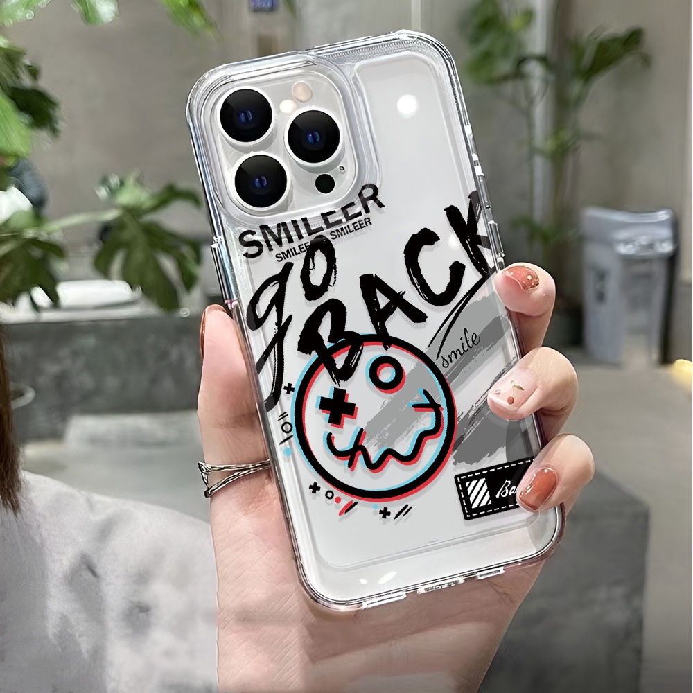 Ốp Điện Thoại Trong Suốt In Hình Khuôn Mặt Vui Nhộn Cho iphone 14 pro max 11 13 12 7 8 Plus X XR XSMax