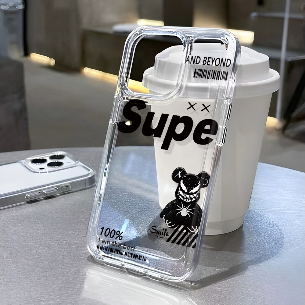 Ốp Điện Thoại Trong Suốt In Hình Gấu Cho iphone 14 pro max 11 13 12 7 8 Plus X XR XSMax