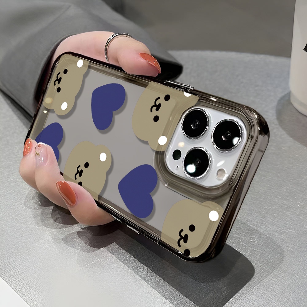 Ốp Điện Thoại Trong Suốt In Hình Gấu Cho iphone 14 pro max 11 13 12 7 8 Plus X XR XSMax