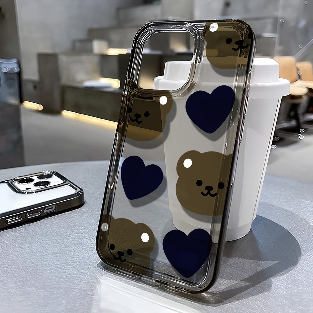 Ốp Điện Thoại Trong Suốt In Hình Gấu Cho iphone 14 pro max 11 13 12 7 8 Plus X XR XSMax
