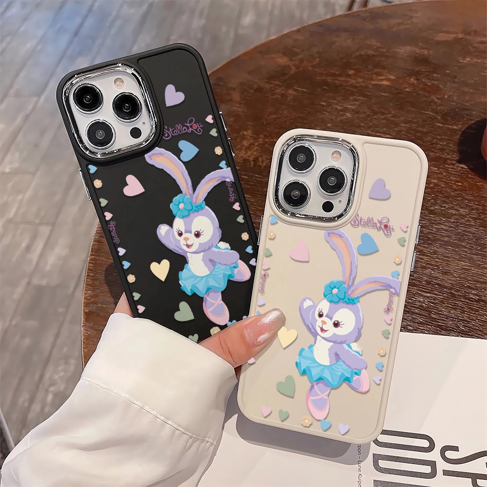 Ốp Điện Thoại Silicone Khung Kim Loại Họa Tiết StellaLou Cho iphone 14ProMax 11 13 12 7Plus 8 X XS Max