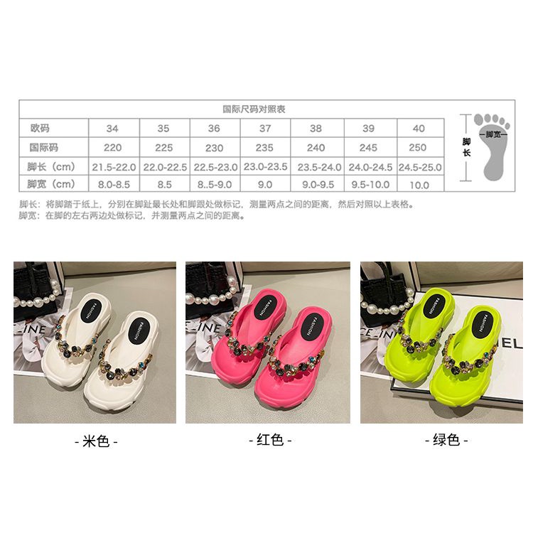 Giày Sandal Đế Dày Đính Đá Thời Trang Mùa Hè Cao Cấp Cho Nữ