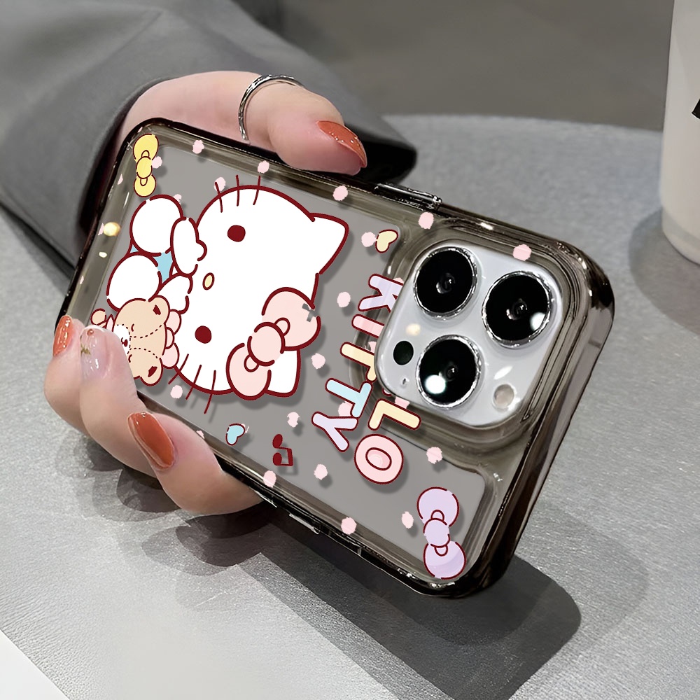 Ốp Điện Thoại Trong Suốt Chống Sốc In Hình Gấu Hello Kitty Cho iphone 14 pro max 11 13 12 7 8 Plus X XR XSMax