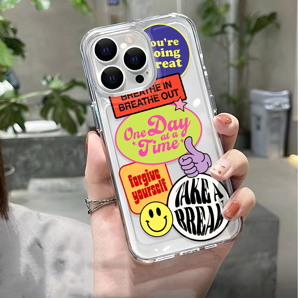 Ốp Điện Thoại Trong Suốt In Hình Mặt Cười Cho iphone 14 pro max 11 13 12 7 8 Plus X XR XSMax