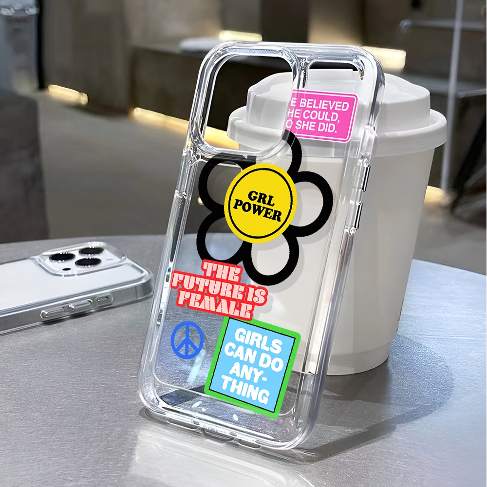 Ốp Điện Thoại Trong Suốt Chống Sốc In Hình Hoa Mặt Cười Cho iphone 14 pro max 11 13 12 7 8 Plus X XR XSMax