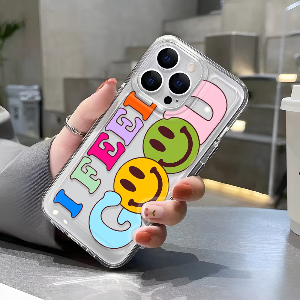 Ốp Điện Thoại Trong Suốt In Hình Mặt Cười Chống Sốc Cho iphone 14 pro max 11 13 12 7 8 Plus X XR XSMax