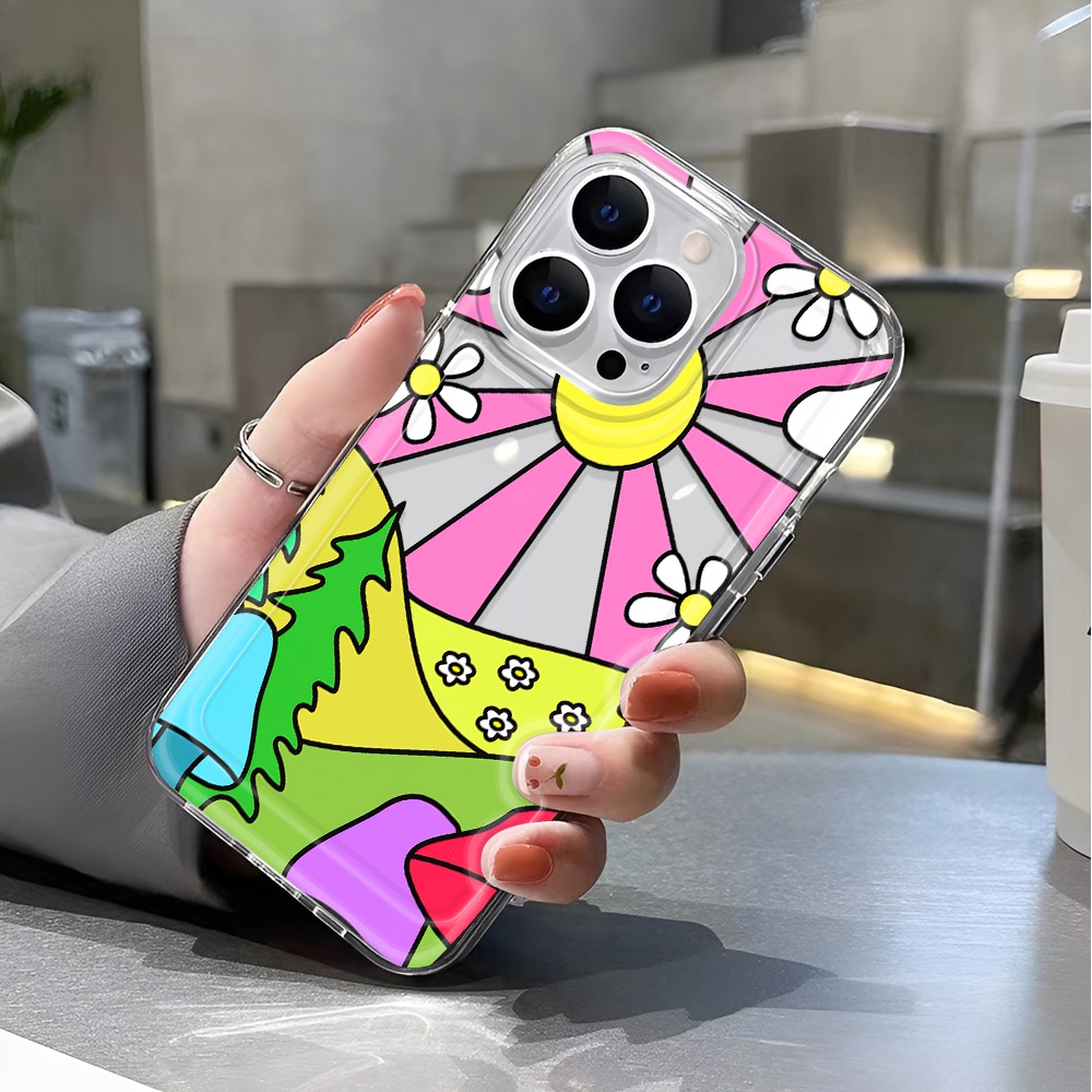 Ốp Điện Thoại Trong Suốt Chống Sốc In Hình Núi Và Mặt Trời Cho iphone 14 pro max 11 13 12 7 8 Plus X XR XSMax