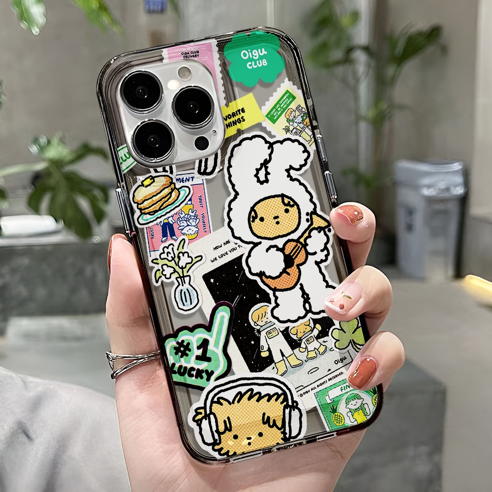 Ốp Điện Thoại Trong Suốt Chống Sốc In Hình Thỏ Hoạt Hình Cho iphone 14 pro max 11 13 12 7 8 Plus X XR XSMax