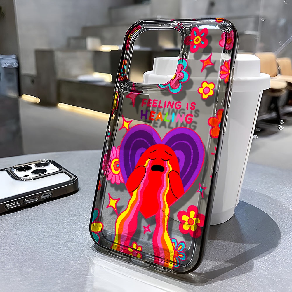Ốp Điện Thoại Trong Suốt Chống Sốc Họa Tiết Trái Tim Cho iphone 14 pro max 11 13 12 7 8 Plus X XR XSMax